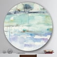 thumbnail image 2 of Designart 'Blue Abstract Panel II' Geometric Metal Circle Wall Art - Disc of 36, 2 of 5