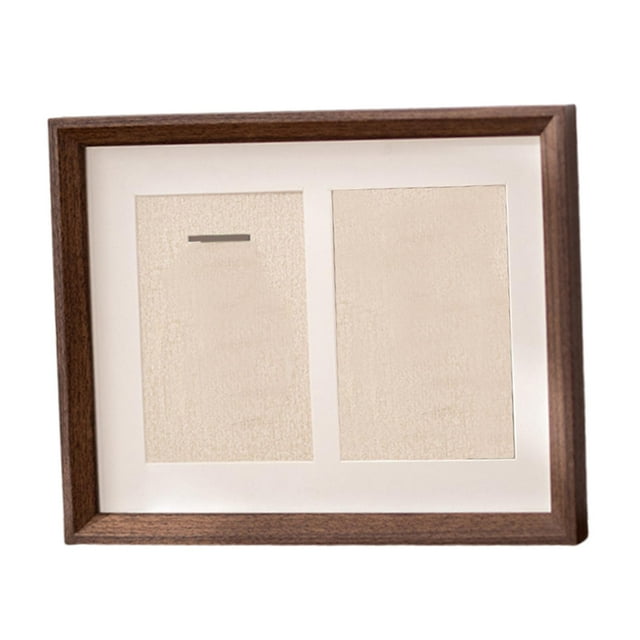 jifeng Medal Display Case Medal Shadow Box Collectible Tabletop Decor with Clear Window Walnut color