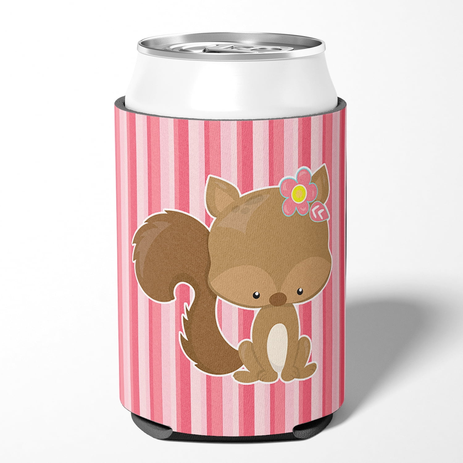 Squirrel with Flowers Can or Bottle Hugger