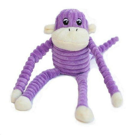 ZippyPaws Spencer the Crinkle Monkey Purple- Squeaky Plush Dog Toy