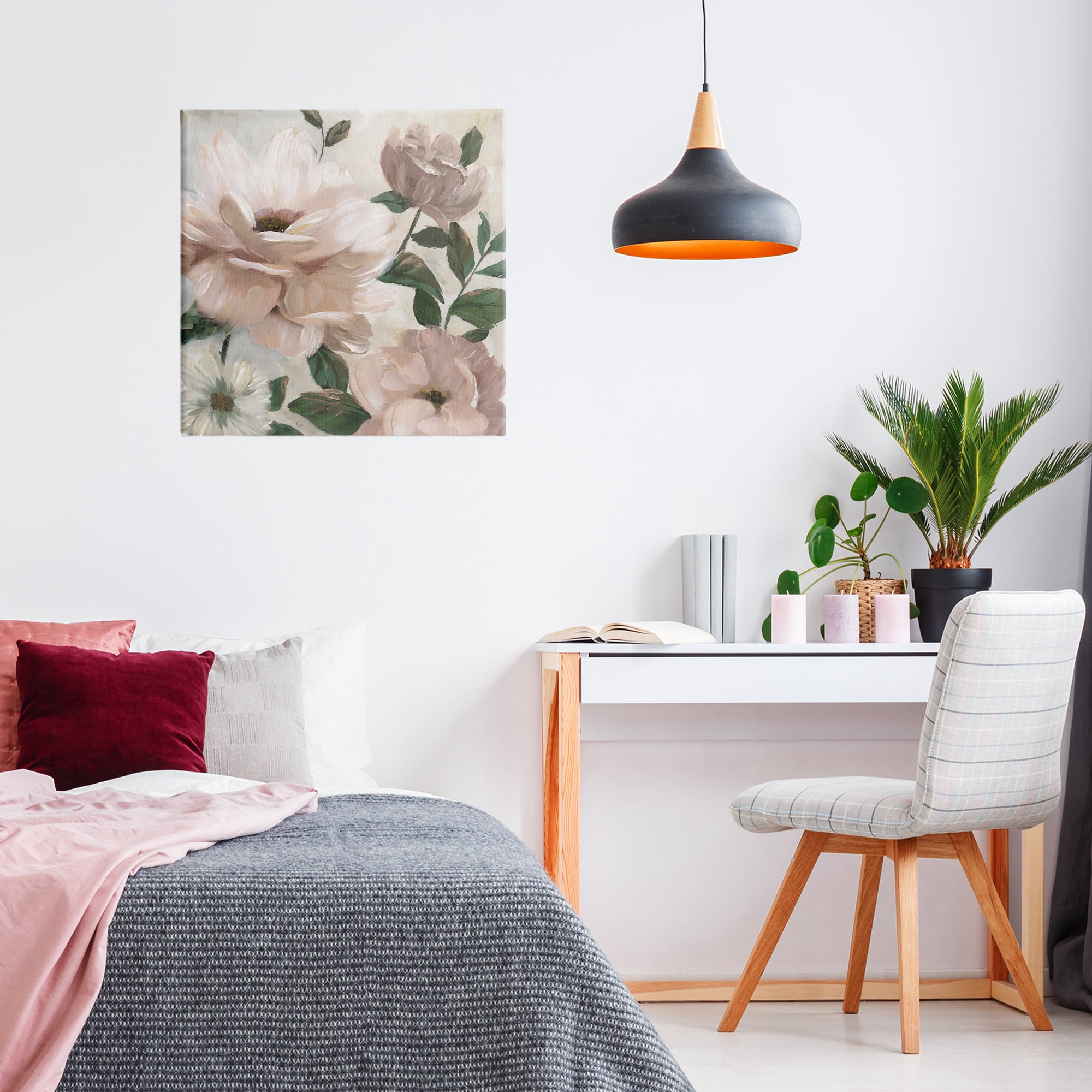 Stupell Industries Budding Blush Peonies & Leaves Canvas Wall Art, design by Nan