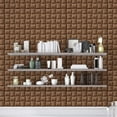thumbnail image 4 of Trendix 3D Wall Panel Stick Foam Brick Wallpaper Peel, Waterproof Self-Adhesive Wallpaper, 20Pcs Wooden Grain Decoration Sticker, 11.8 x 11.8 Inch (Brown), 4 of 5