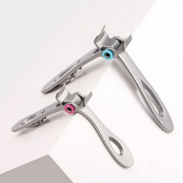 2 Cortaúñas de Gran Apertura, Cortaúñas Gruesas, Herramienta Profesional de Acero Inoxidable para Uñas de Gran Apertura, Plata