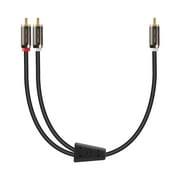 Fospower RCA Y-Adapter (3 feet) 1 RCA Male to 2 RCA Male Audio Y Adapter Subwoofer Cable - Dual Shielded, 24k Gold Plated
