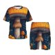 thumbnail image 1 of Balery Vintage Blue Leaf Mushroom Conjunto de Pijama Infantil de Manga Corta con Estampado – Ropa de Dormir de Algodón Suave-Large, 1 of 6