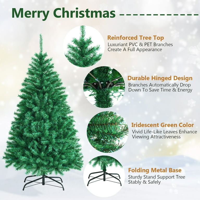 Costway 6ft Green Iridescent Tinsel Artificial Christmas Tree w/ 736 Branch  Tips, 1 unit - Kroger