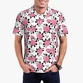 thumbnail image 3 of Balery Rose Flowers Printed Men’s Short Sleeve Polo Shirt, Midweight Men's Shirt,Golf Polo shirts -3X-Large, 3 of 9