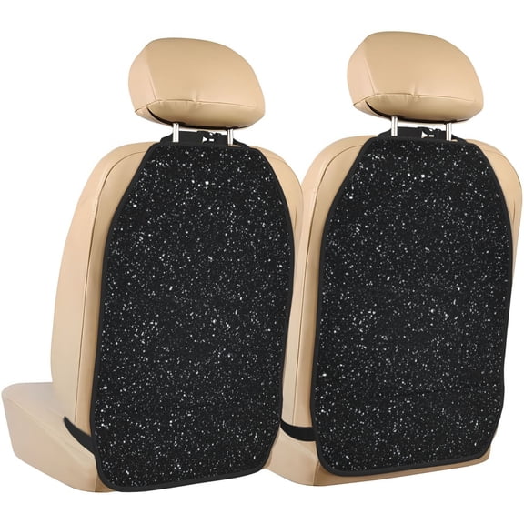Goofa Black Glitter Pattern Car Back Seat Protector for Kids (2 Pack) ,Anti-kick Storage Mat for Car Seats,Shields from Footprints