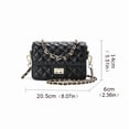 thumbnail image 4 of Genuine Leather Cowhide Crossbody Bag, Women's Quilted Chain Shoulder Purse, 4 of 8
