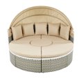 thumbnail image 3 of Round Patio Sectional Sofa | Transformable Daybed for Garden Use | Durable Metal Frame with PE Rattan | Solve Comfort and Weather - Resistance Issues, 3 of 7