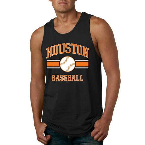 Wild Bobby City of Houston Baseball Fantasy Fan Sports Men's Tank Top, Black, Small
