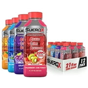 SueroX Zero Sugar Electrolyte Drink for Hydration and Recovery, Unique Blend of Electrolytes & 8 Ions, Zero Calorie Sports Drink, 21.3 Fl Oz, Variety Pack, 12 Count