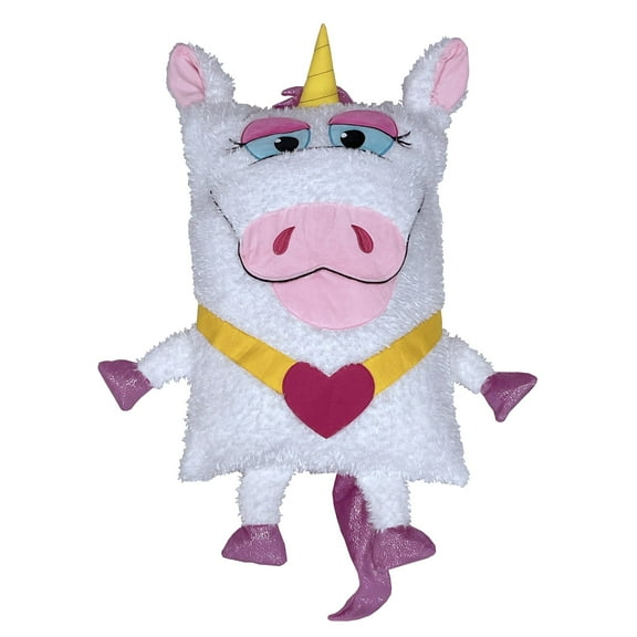 Shamzees: Unicorn - White & Purple - Plush Pillow Cover, Kids Pillow Eating Friend, Huggable Magical Character, Fits Standard Size, Machine Washable