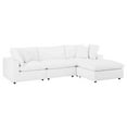 thumbnail image 2 of Modway Commix 4-Piece Down Filled Overstuffed Vegan Leather Sectional Sofa in White, 2 of 10