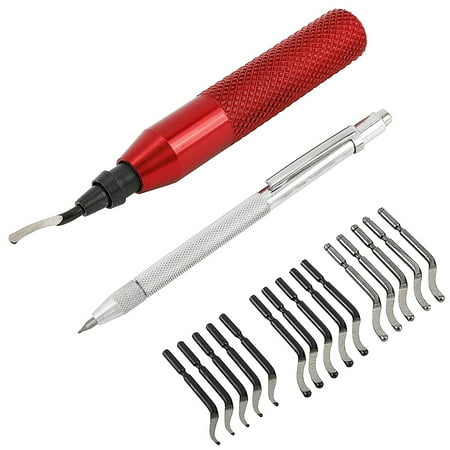 

Deburring Tool Kit Hand-held Ergonomic Deburring Cutter Precision Edge Burr Remove Tool with 15pcs Replacement Blades Scribing Pen for 3D Printing Resin Art Metal Work