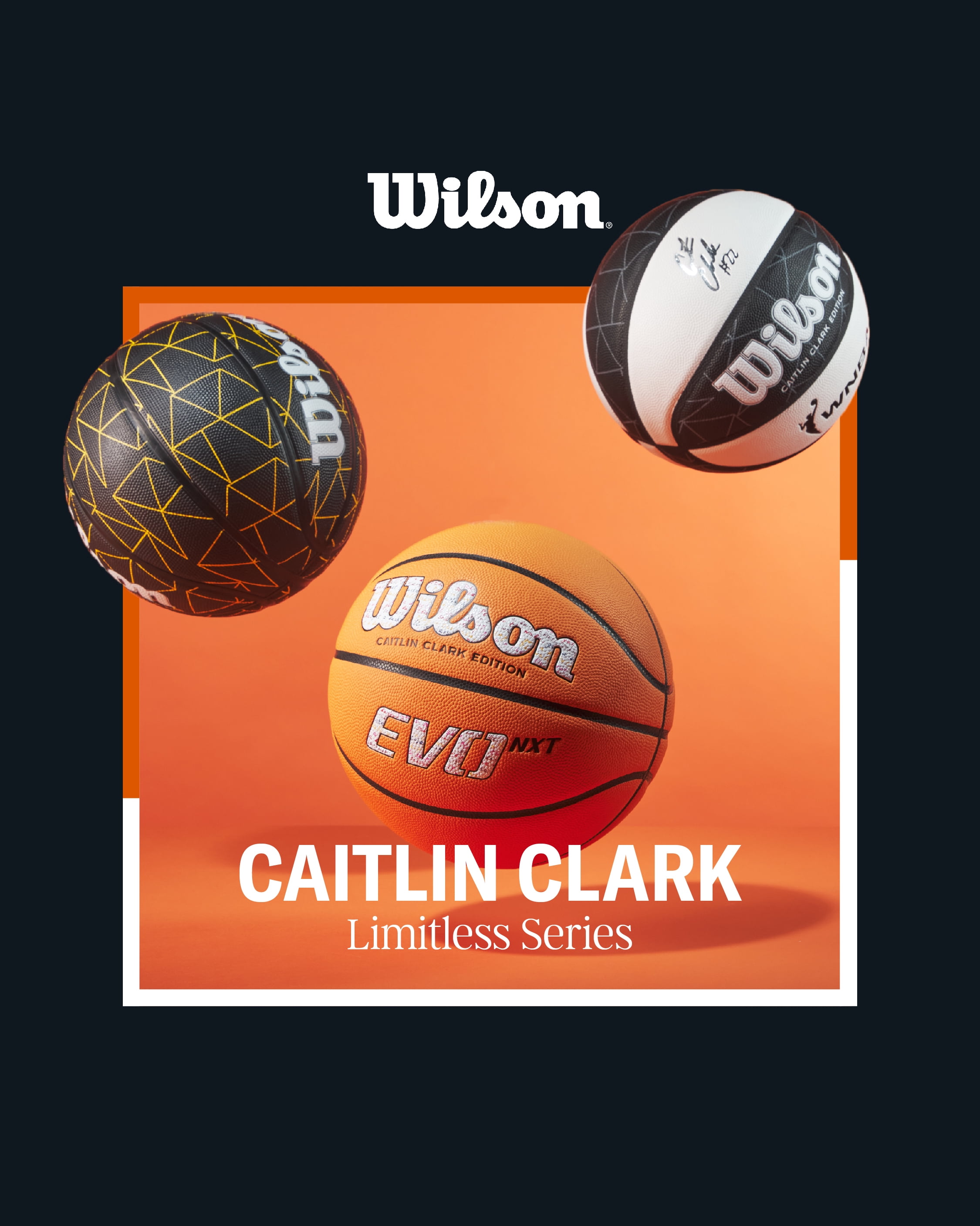 Wilson Caitlin Clark Repetition Outdoor Basketball - Black/Yellow, Size 6 - 28.5"