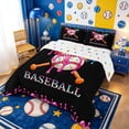 thumbnail image 3 of Meiyoeat Sport Baseball Full Size Comforter Sets 3-Piece,Ice Cream Drip Bedding Comforter Set,Pink Blue Black,Reversible,1 Comforter and 2 Pillowcases,1 Comforter and 2 Pillowcases, 3 of 6