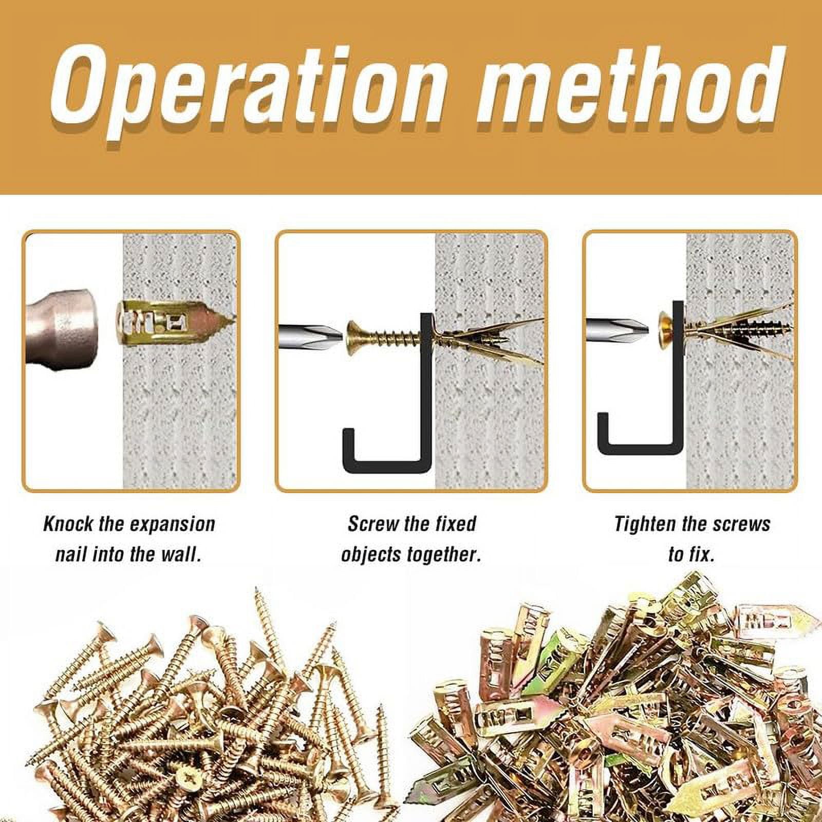 Upgraded Self-Drilling Anchors Screws,New Premium Drywall Anchors and Screws Kit, Easy Application No Drill or Holes in Wall