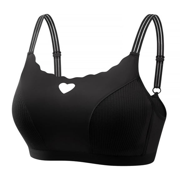 LLYWEY Push up Sports Bras for Women Trendy Cut Out Heart Shaped Wireless Soft Cup Padded Bralette