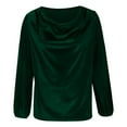 thumbnail image 4 of Breezora Ladies Gold Deep V Neck Long Sleeve T-Shirt Top Casual Fall Winter Soft Stretch Daily Wear Blouse XXL Size Green, 4 of 5