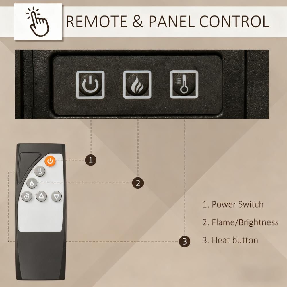 31" Electric Fireplace Mantel, Wood Entertainment Center with Electric Fireplace Heater and Remote Control, Elegant Tall TV Stand Suitable for Living Room, Bedroom