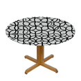 thumbnail image 3 of HAOXIT Geometric Circle Tablecloth, Minimalist Monochrome Circle Pattern Abstract Style,Round Table Cover for Dining Room Kitchen Decor, 3 of 8