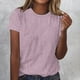 thumbnail image 2 of Blusas para las Mujeres Casual Impreso Cuello Redondo Suéter Manga Corta Blusa, Ligero Casual Top, 2 of 4
