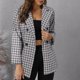 thumbnail image 5 of Pntutb Mujer Spring Swing Bird Check Solapa Dos Botones Chaqueta De Manga Larga Flash Picks Pntutb Pntutb-4687, 5 of 9