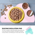 thumbnail image 3 of WEUVEB 2Set Durable Cat Feed Mat Silicone Pink Anti-Slip Pet Food Pad, 3 of 8