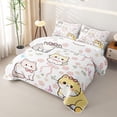 thumbnail image 3 of Homewish Kawaii Pet Cat Quilt Full,Lovely Flowers Bowtie Full Bedspread Sets,White,3-Piece, 3 of 7