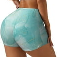 thumbnail image 2 of Vsdgher Blue Marble print Workout Shorts for Women Seamless Soft Smooth Gym Yoga Scrunch Active Exercise Fitness Shorts, 2 of 8