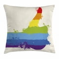 thumbnail image 1 of Pride Decorations Throw Pillow Cushion Cover, Grungy Rainbow Thumbs Up Art Illustration Approbation Acceptance Gesture, Decorative Square Accent Pillow Case, 16 X 16 Inches, Multicolor, by Ambesonne, 1 of 2