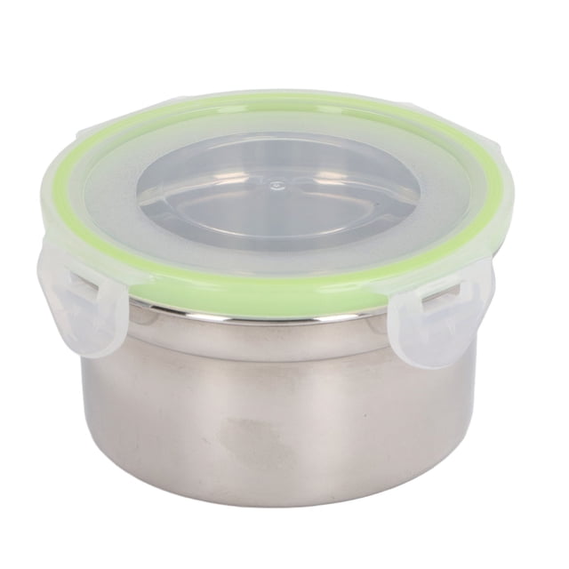 304 Stainless Steel Food Container, Leak Proof Metal Food Storage Containers, Round Food Storage Lunch Container with Airtight Lid, Suitble for Camping Picnic Travel