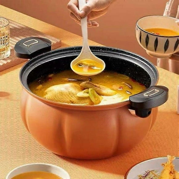 Pumpkin Pot Household Large Capacity Micro-pressure Soup Pot High Color Value Enamel Pot Multifunctional Micro-pressure Cooking