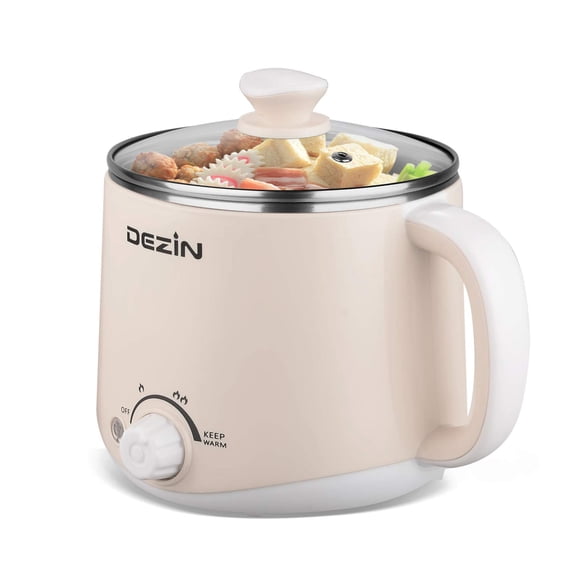 Dezin Hot Pot Olla Rápida Para Fideos Olla Eléctrica De Acero Inoxidable De 1,6 Litros Perfecta Para Ramen Huevo Pasta Bola De Masa Sopa Gachas Avena Con Control De Temperatura Y Función De Mantener C