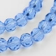 thumbnail image 3 of Transparent Glass Bead Strands Imitate Austrian Faceted(32 Facets) Round Cornflower Blue 6mm Hole: 1mm 96~98pcs/strand 20~21 inch, 3 of 3