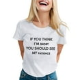 thumbnail image 1 of T-shirts Sarcastiques pour Femmes - Phrases Drôles Graphiques, Polyester Spandex, Manches Courtes, Col Rond, Parfait pour Offrir en Cadeau, 1 of 4