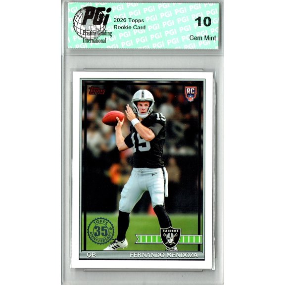 Collectible Fernando Mendoza 2026 Topps #91TR-1 Throwback Rookie Card PGI 10
