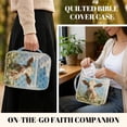 thumbnail image 5 of Xixirimido Bible Cover Case for Women, Quilted Bible Cover Bag with Handle, Bible Carrying Case Study Supplies Accessories for Men, Cow Daisy Blue Sky, 5 of 7