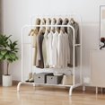 thumbnail image 4 of Freestanding Clothes Rack 43.3 Inch | Heavy Duty Steel Garment Hanger Rack with Shoe Storage Shelf | Wardrobe Drying Rack Clothes Organizer, 4 of 6