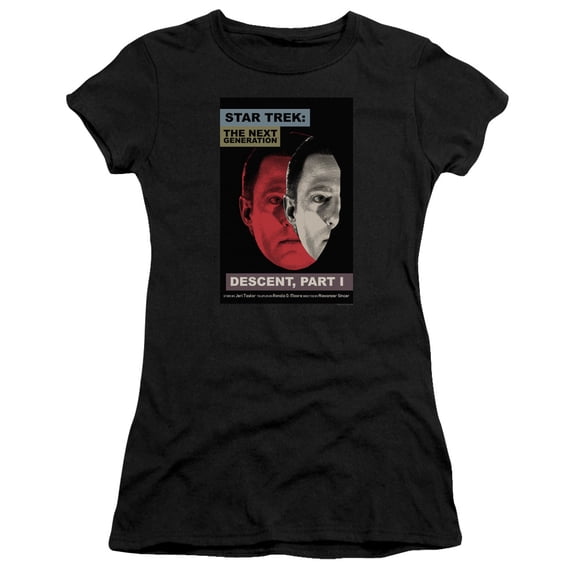 Star Trek Tng Season 6 Episode 26 Junior Women's Sheer T-Shirt Black