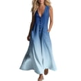 thumbnail image 3 of Sentmoon Robe de Vacances Robes de Cocktail 2026 Été Couleur Dégradée Sans Manches Boutonnée avec Poches Respirante Coupe Ample Mode Robes pour Femmes pour le Quotidien et les Déplacements P-2TG, 3 of 8