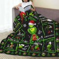 thumbnail image 4 of Manta de Grinch, manta navideña, divertida manta verde, temática navideña, decoración del hogar, mantas mullidas, cálidas y acogedoras para sofá, ropa de cama y regalo, 4 of 8