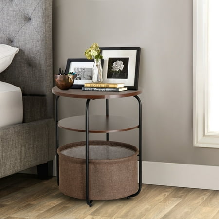 Lifewit Nightstand Organizer Bedside End Table With Storage Baskets
