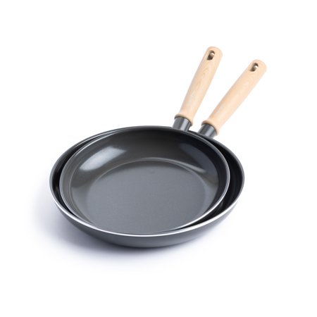 GreenPan Hudson Healthy Ceramic Nonstick  Frying Pan Set  9.5  and 11   Black