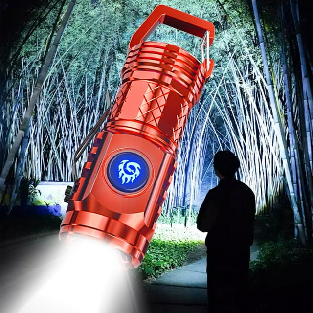 NARABB Strong Lighting Charging Outdoor Portable Flashlight Camping Range Mini Golden