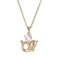 thumbnail image 1 of MasteelfCA Collier Femme Incrusté de Diamants Forme Dauphin Cœur Zincon Percé Délicat Ajouré (Doré), 1 of 7