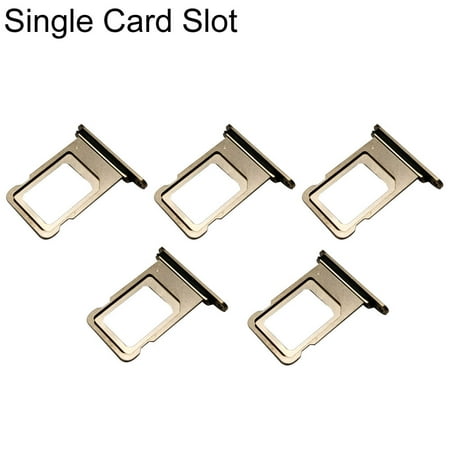 Image of Grofry Replacement Metal Phone Single/Dual Slot SIM Card Holder Tray Golden 5Pack Single Card Slot