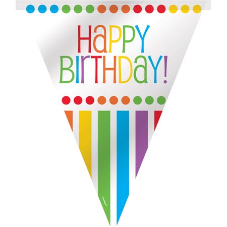 12' Rainbow Birthday Flag Banner