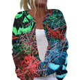 thumbnail image 3 of Halloween Sweaters for Women Funny Halloween Party Graphic Womens Sweaters Cardigan Button Knit Cropped Long Sleeve Fall Winter Trendy Comfy Cardigan Sweaters Green L, 3 of 7